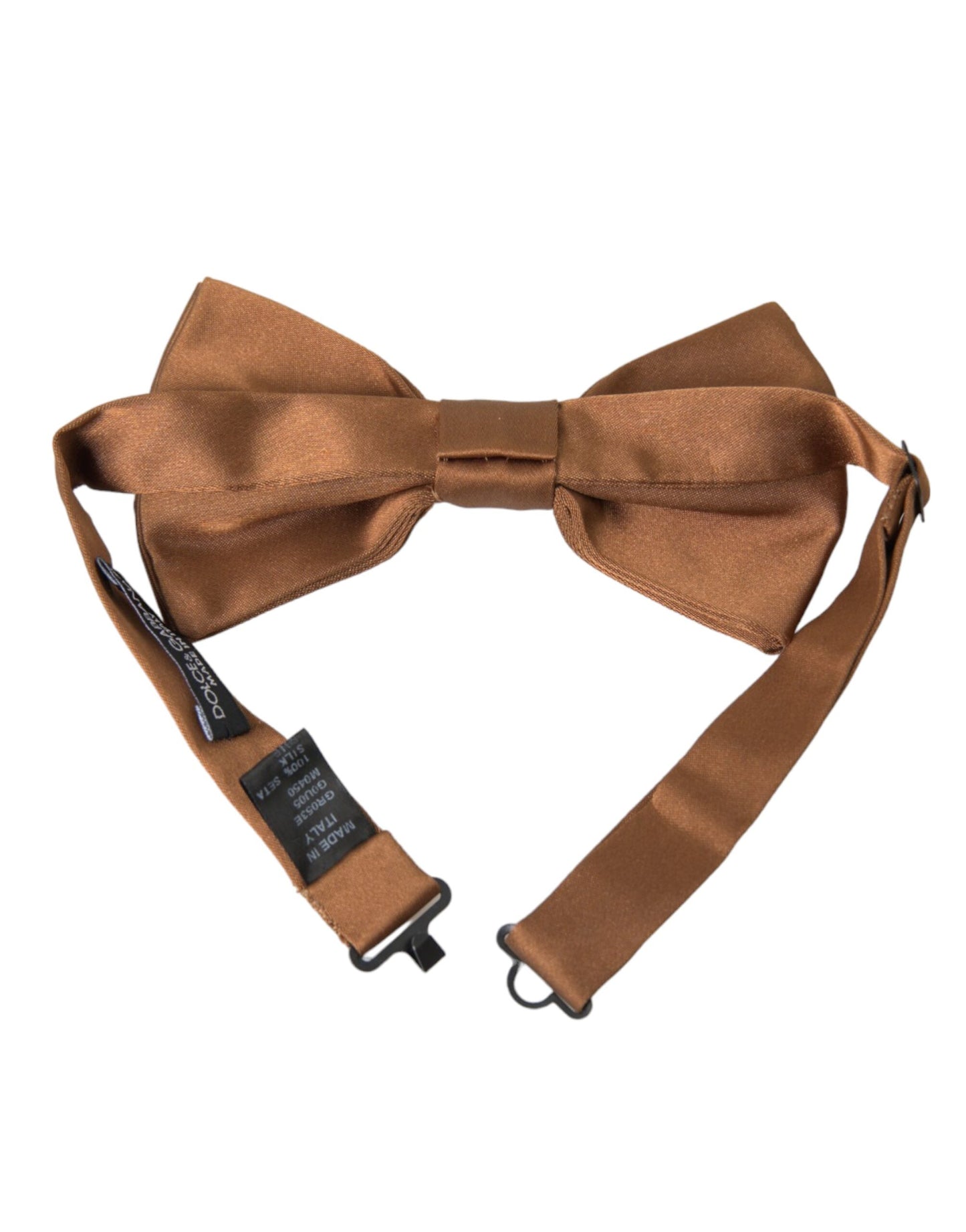 Dolce & Gabbana Brown Silk Adjustable Neck Men Bow Tie