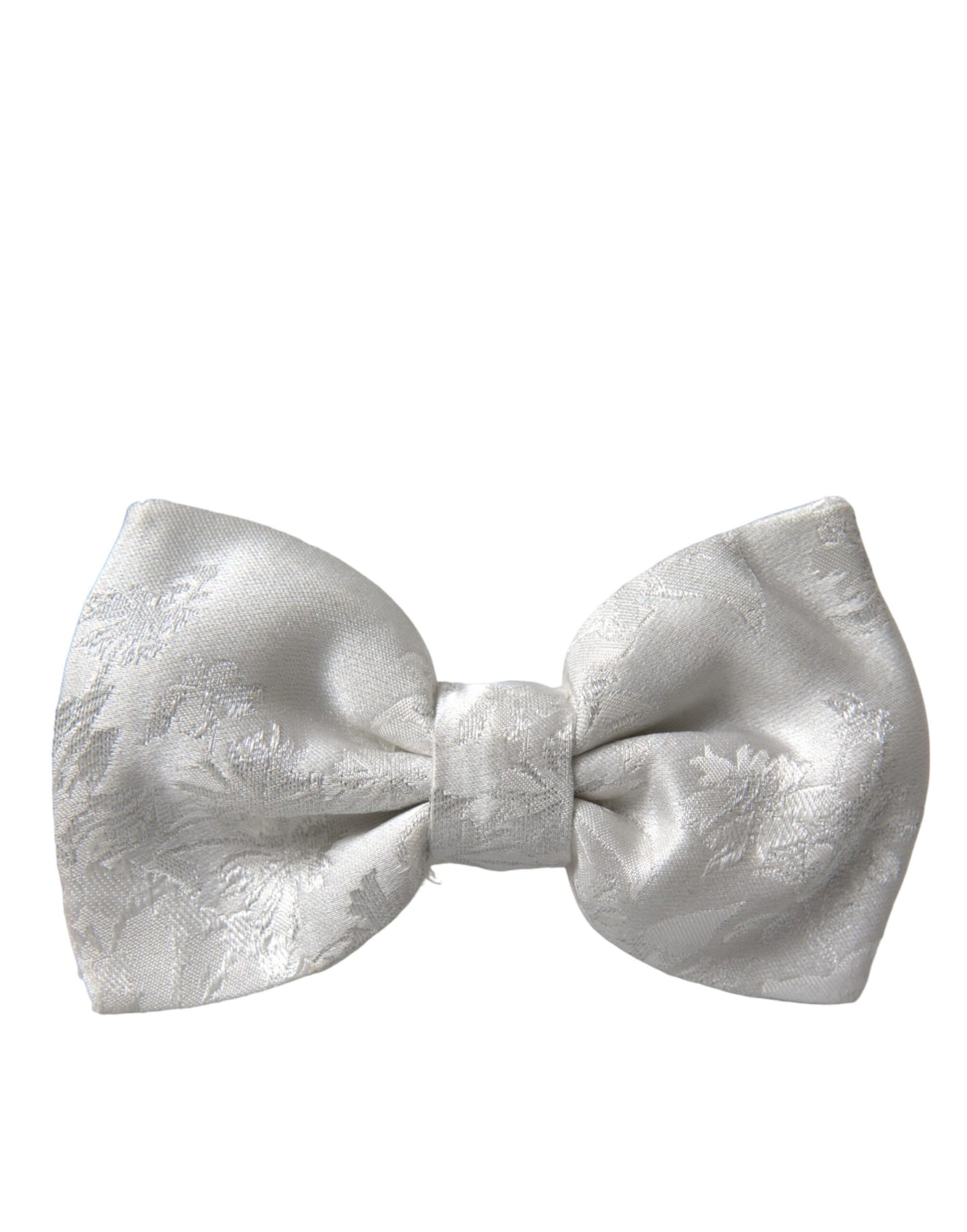 Dolce & Gabbana White Floral Silk Adjustable Men Neck Bow Tie