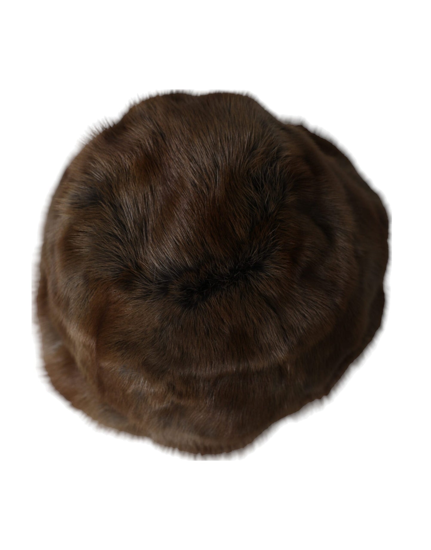 Dolce & Gabbana Brown Weasel Fur Womens Cashmere Hat Beanie