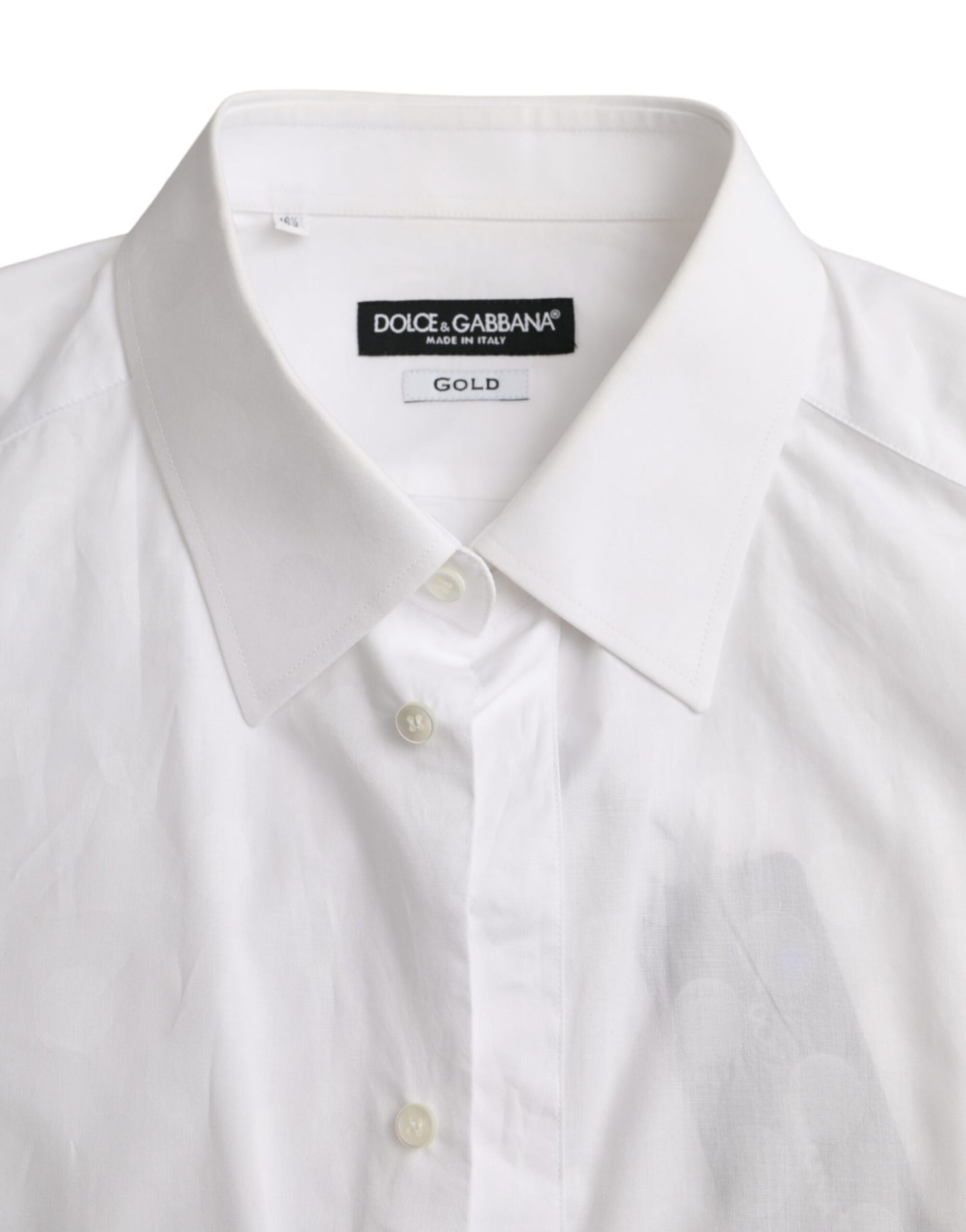 Dolce & Gabbana White Polka Dotted Cotton Dress GOLD Shirt