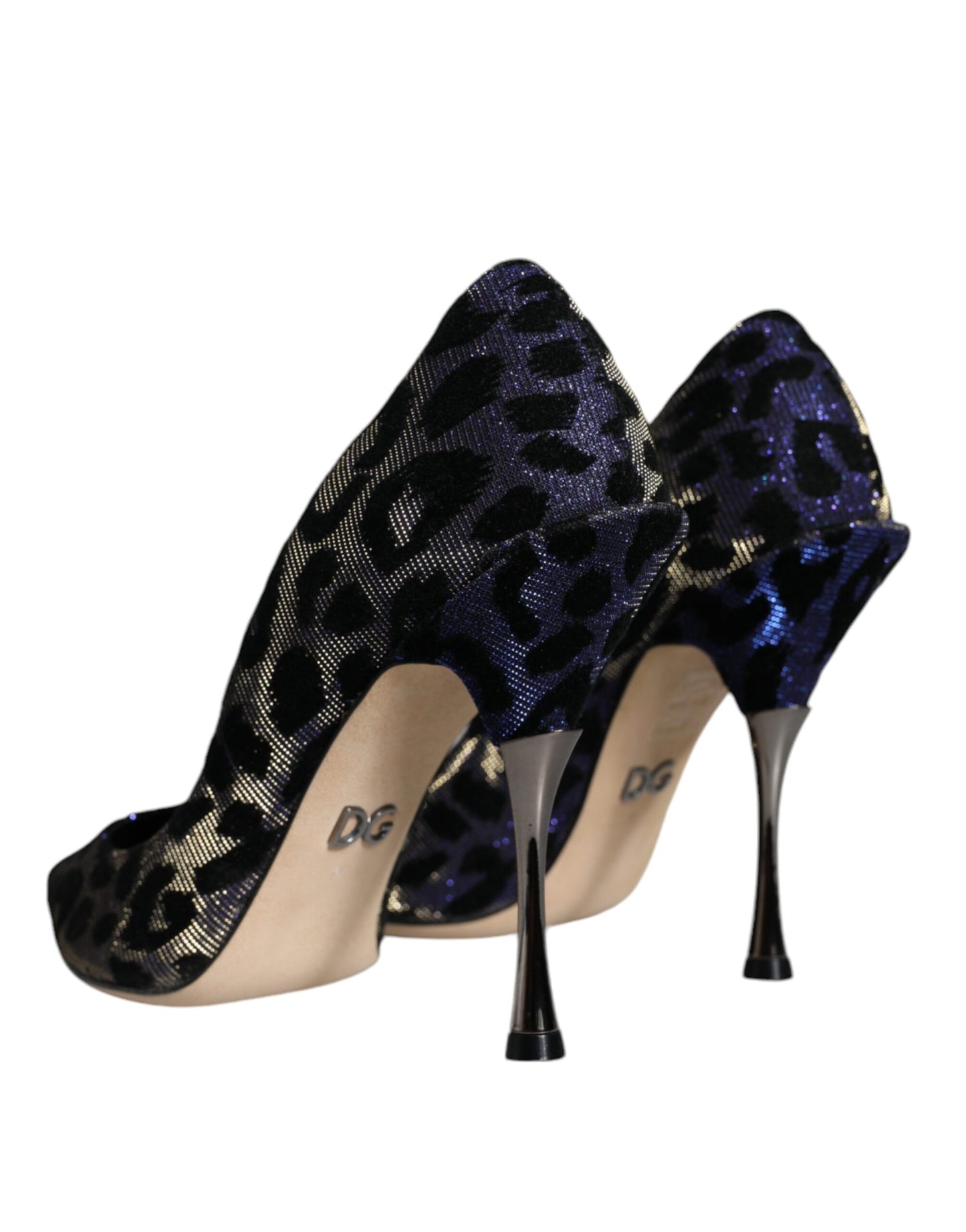 Dolce & Gabbana Violet Leopard Lurex High Heels Pumps Shoes