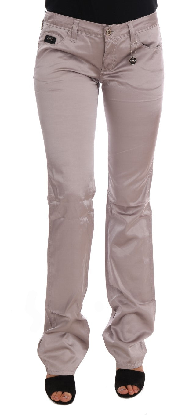 Costume National Beige Cotton Slim Fit Jeans