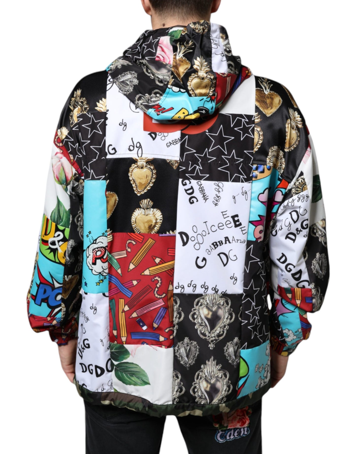 Dolce & Gabbana Multicolor Patchwork Cotton Hooded Jacket