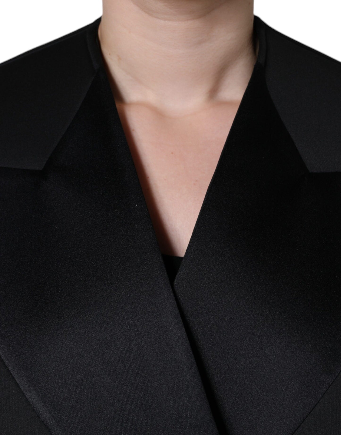 Dolce & Gabbana Black Polyester Double Breasted Coat Jacket