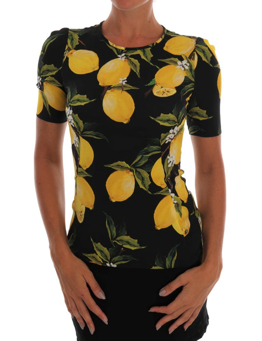 Dolce & Gabbana Sicilian Lemon Print Silk Blouse