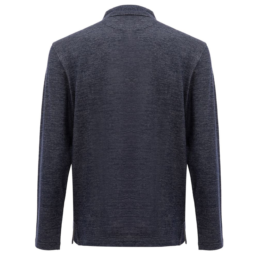 Corneliani Blue Wool Polo Shirt