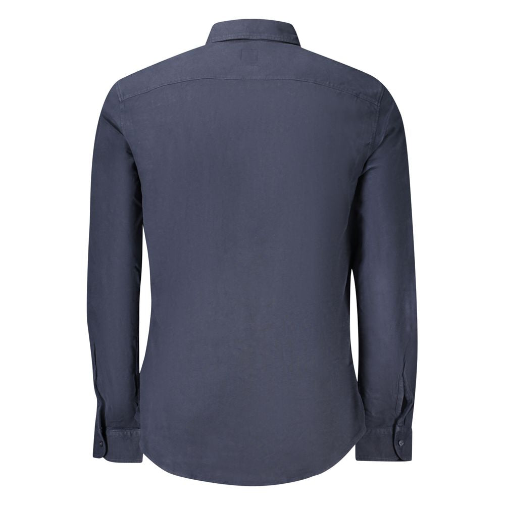 Hugo Boss Blue Cotton Men Shirt