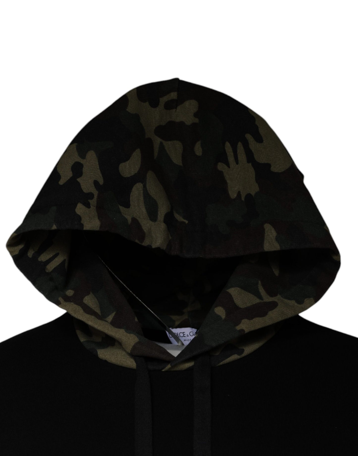 Dolce & Gabbana Black Camouflage Hooded Sweatshirt Sweater