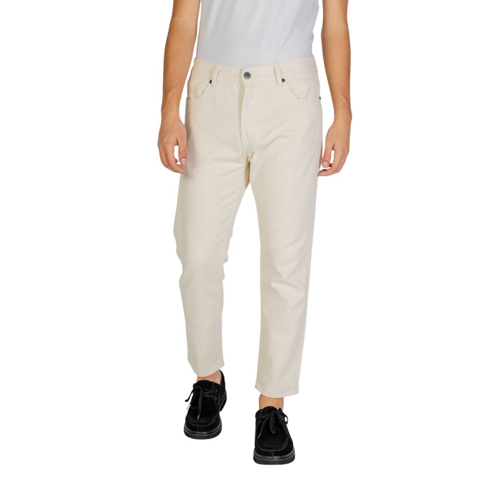 Gianni Lupo Cream Cotton Jeans & Pant