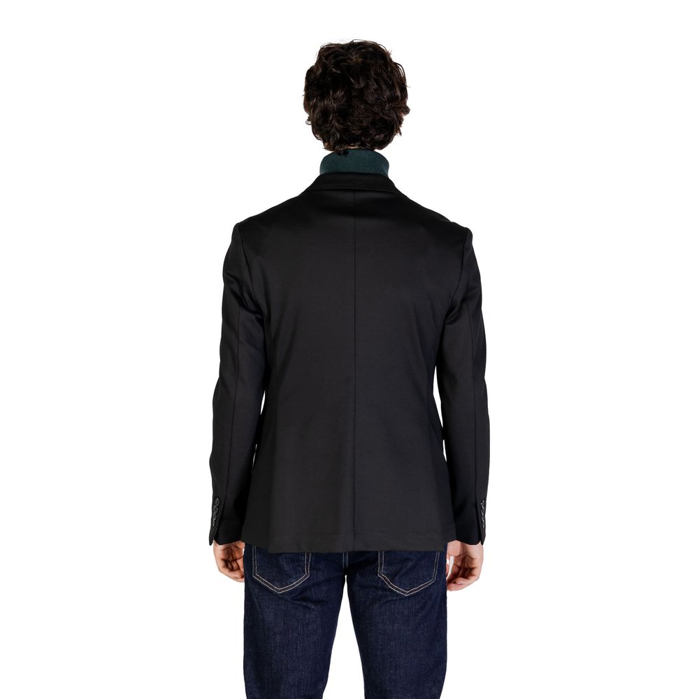 Gianni Lupo Black Polyester Blazer