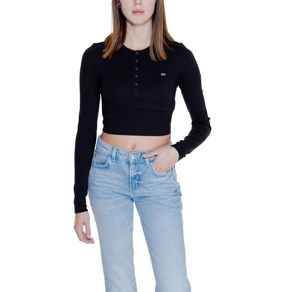 Tommy Hilfiger Jeans Black Cotton Tops & T-Shirt