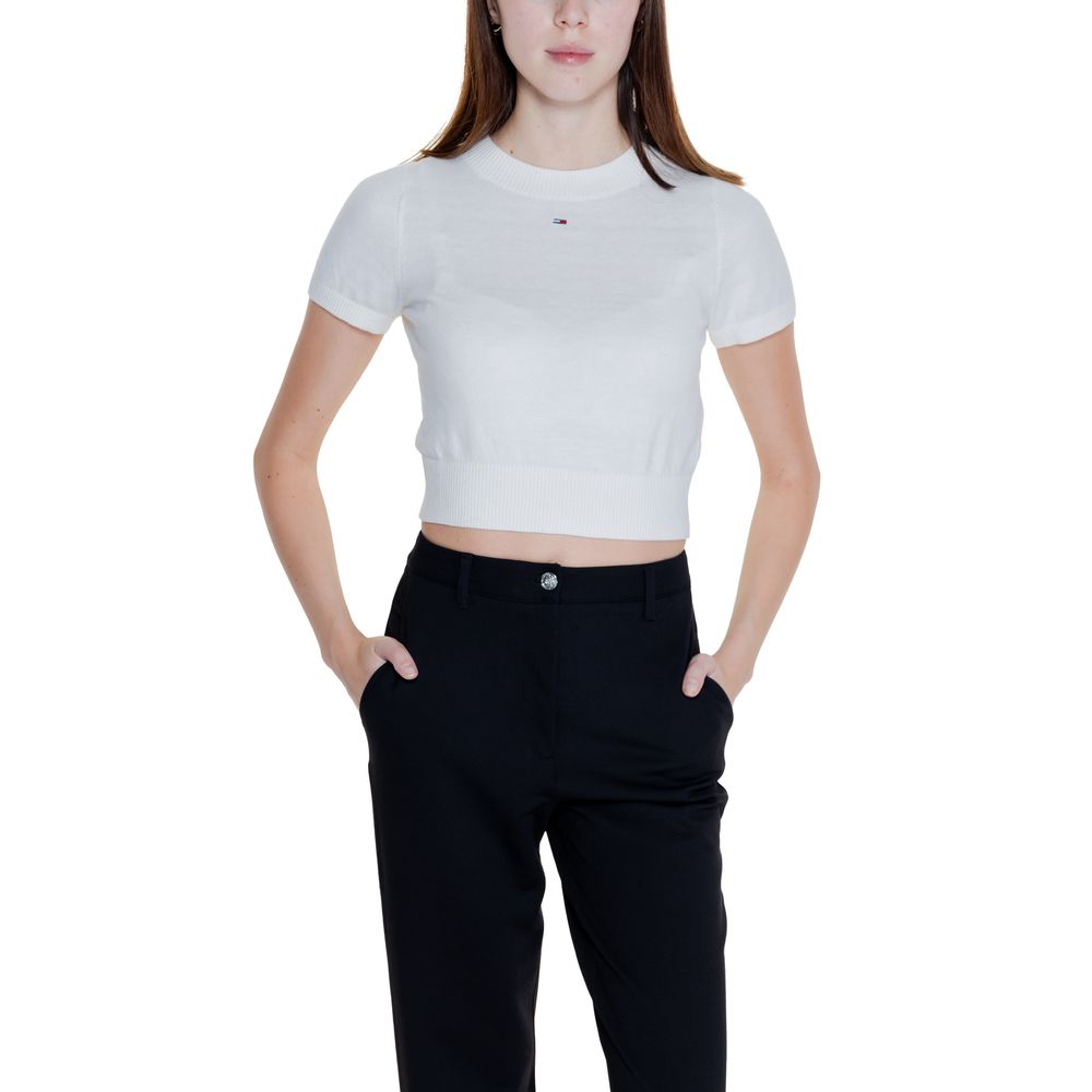 Tommy Hilfiger Jeans White Organic Cotton Tops & T-Shirt