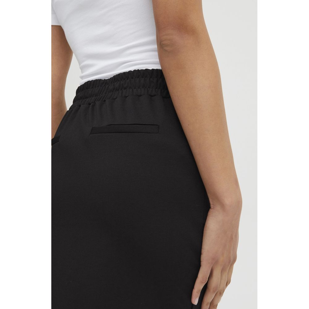 ICHI Black Polyester Skirt