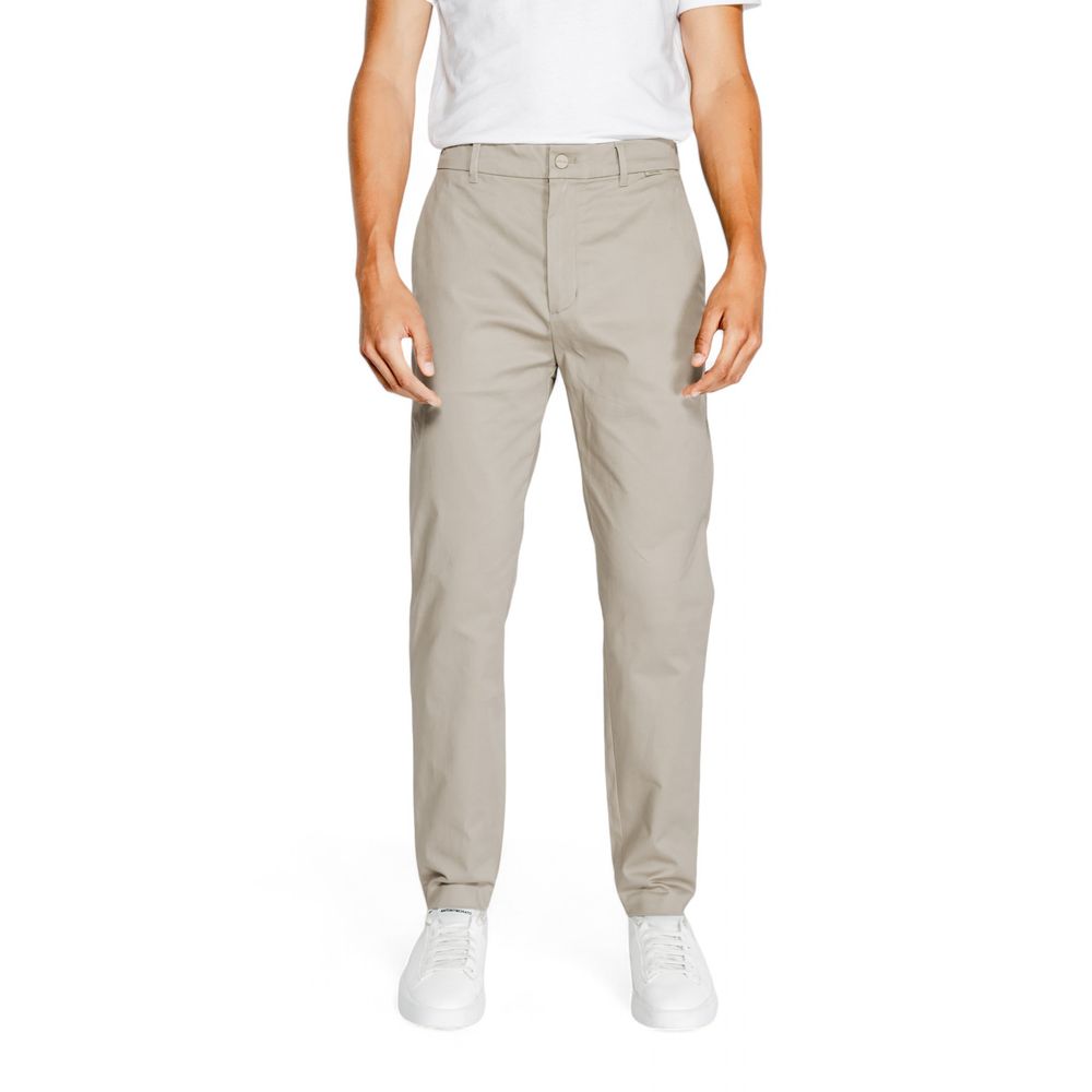 Calvin Klein Beige Cotton Rigenerato Jeans & Pant