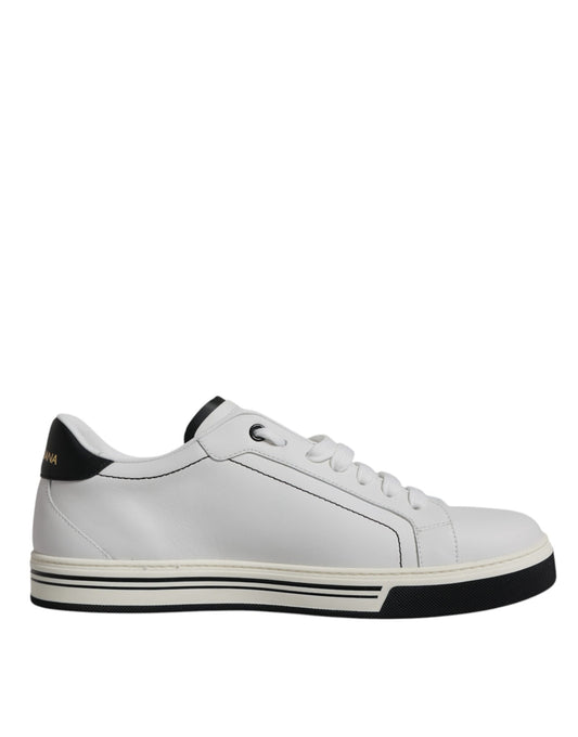 Dolce & Gabbana White Leather Low Top Men Sneakers Shoes