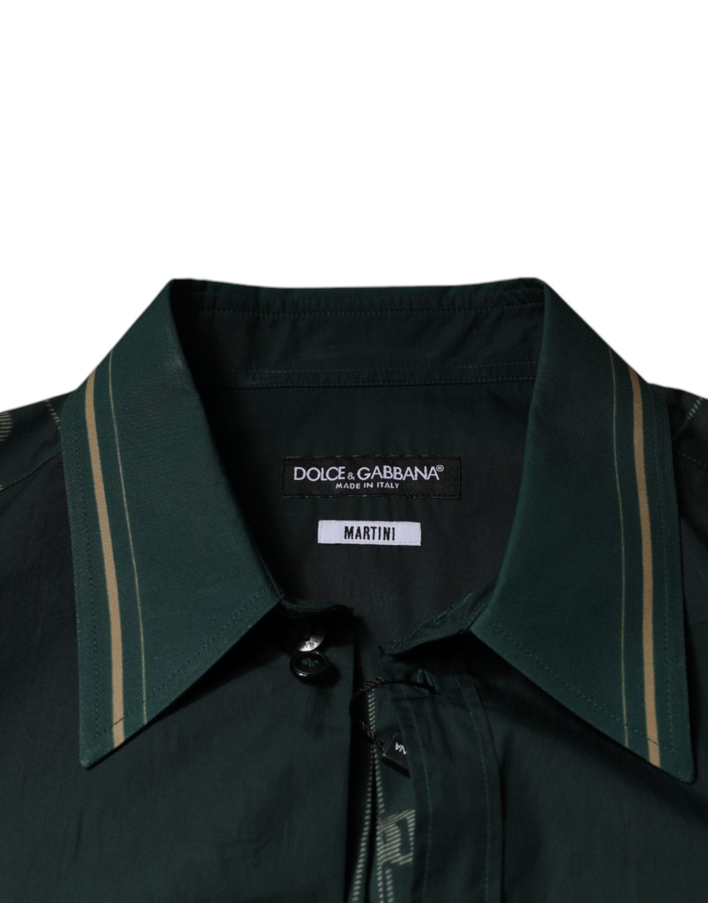 Dolce & Gabbana Green Logo Long Sleeve MARTINI Casual Shirt