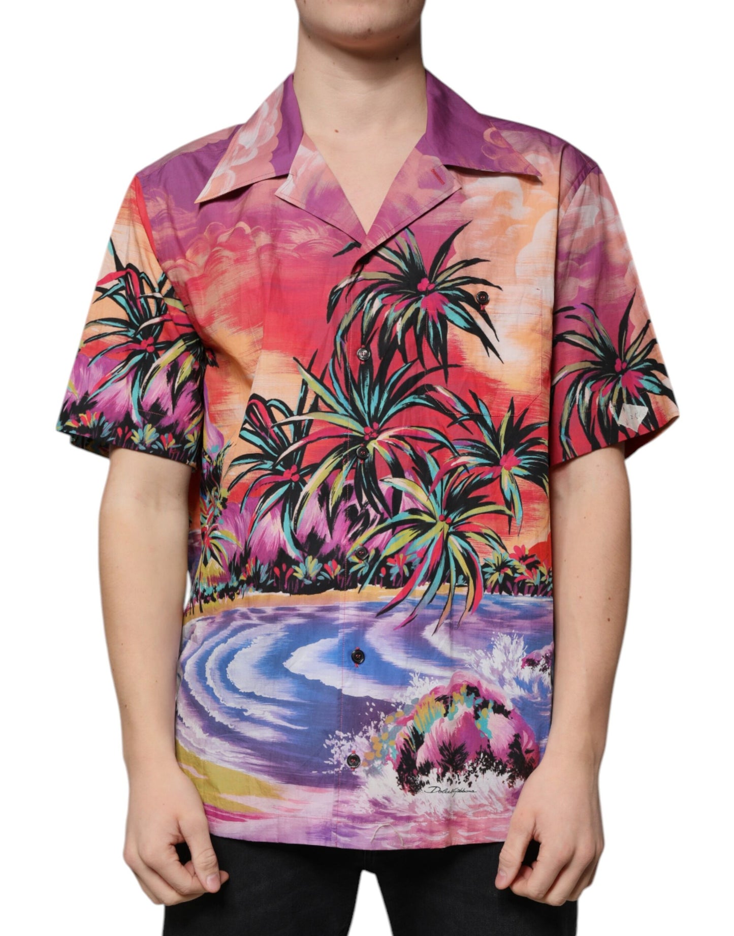 Dolce & Gabbana Multicolor Tropical Button Down Casual Shirt