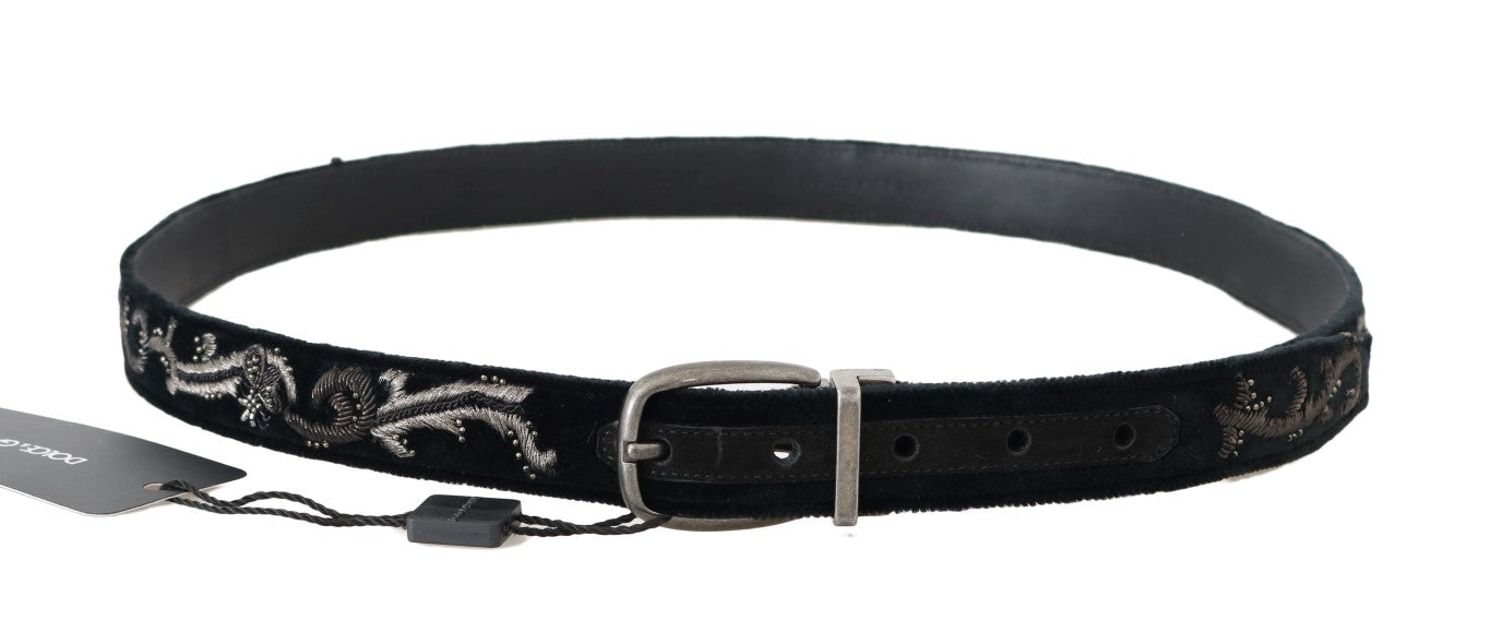 Dolce & Gabbana Elegant Black Cotton-Leather Men's Belt