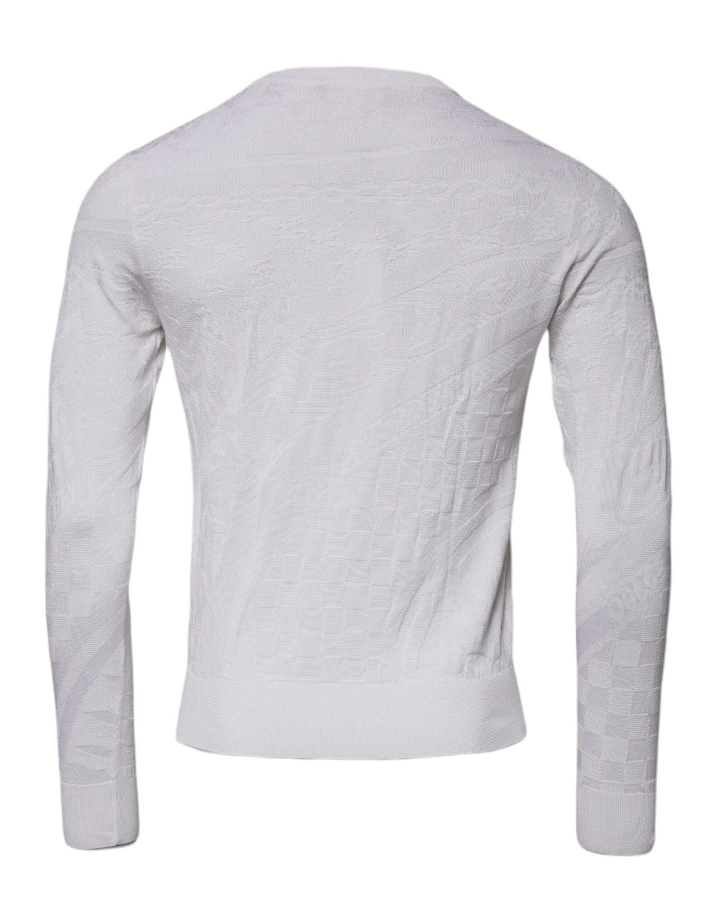 Dolce & Gabbana White Silk Crew Neck Men Pullover Sweater