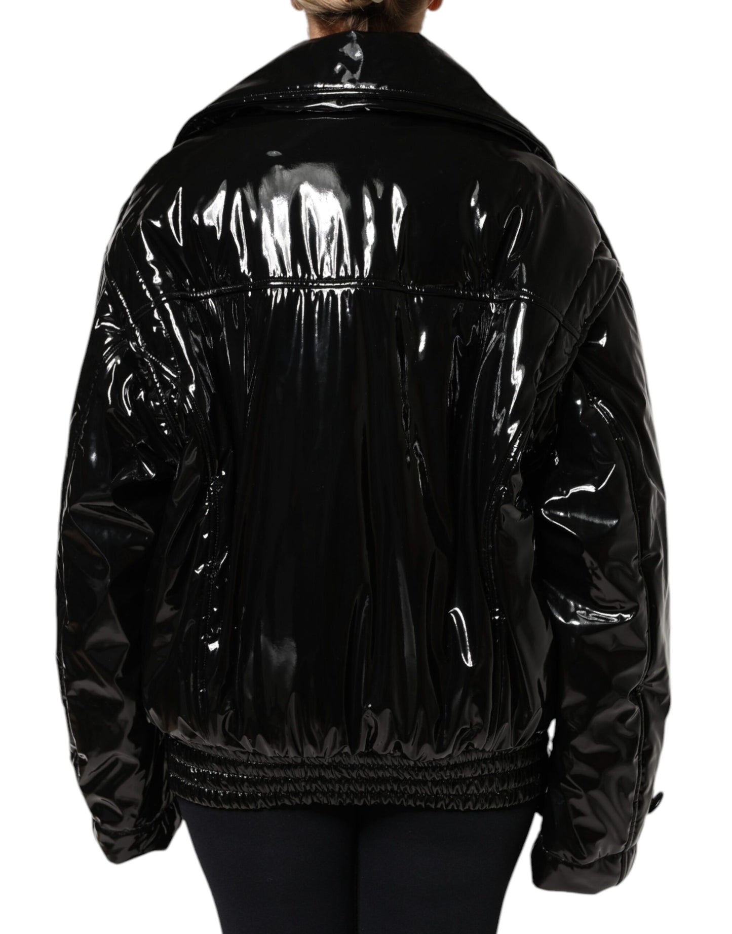 Dolce & Gabbana Black Polyester Button Down Blouson Jacket