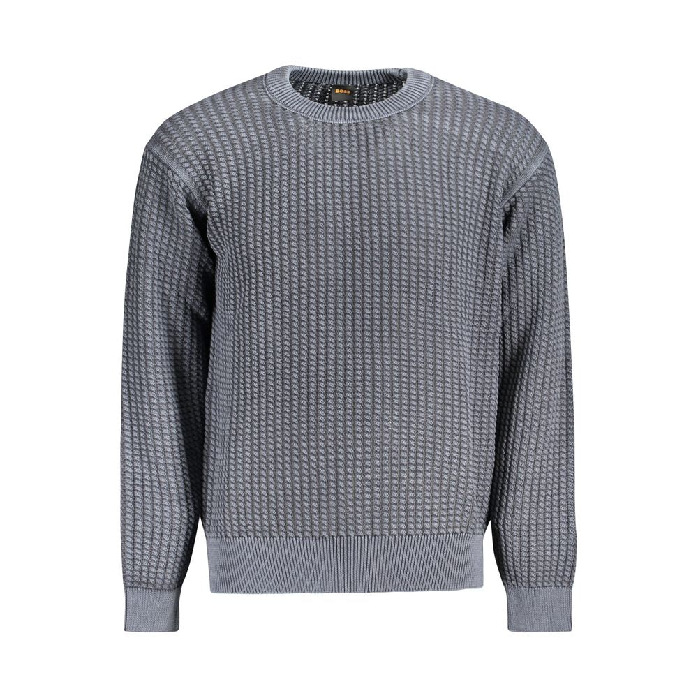 Hugo Boss Blue Cotton Men Sweater