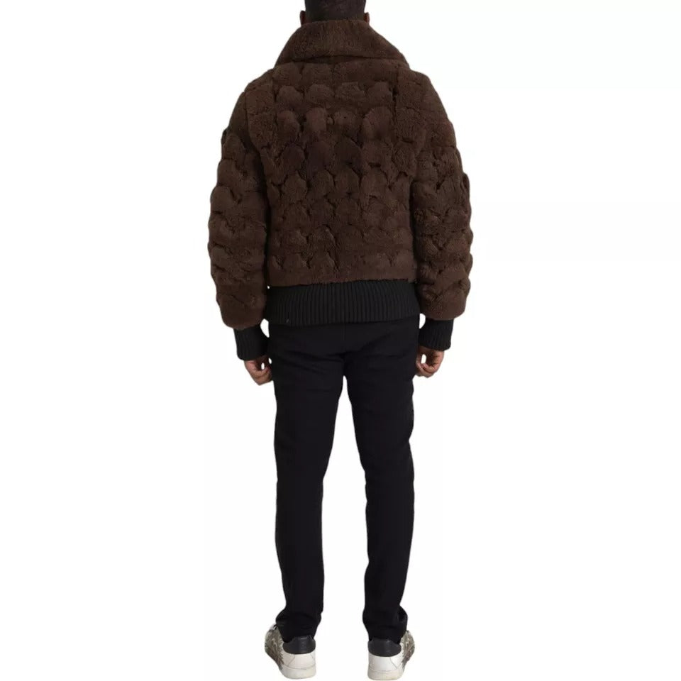 Bottega Veneta Brown Fur Lamb Shearling Coat Jacket