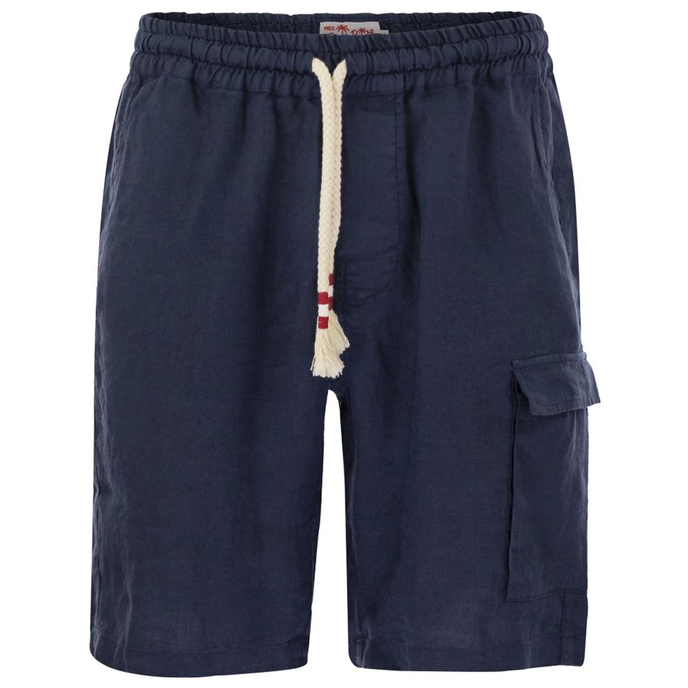 MC2 Saint Barth Blue Linen Short