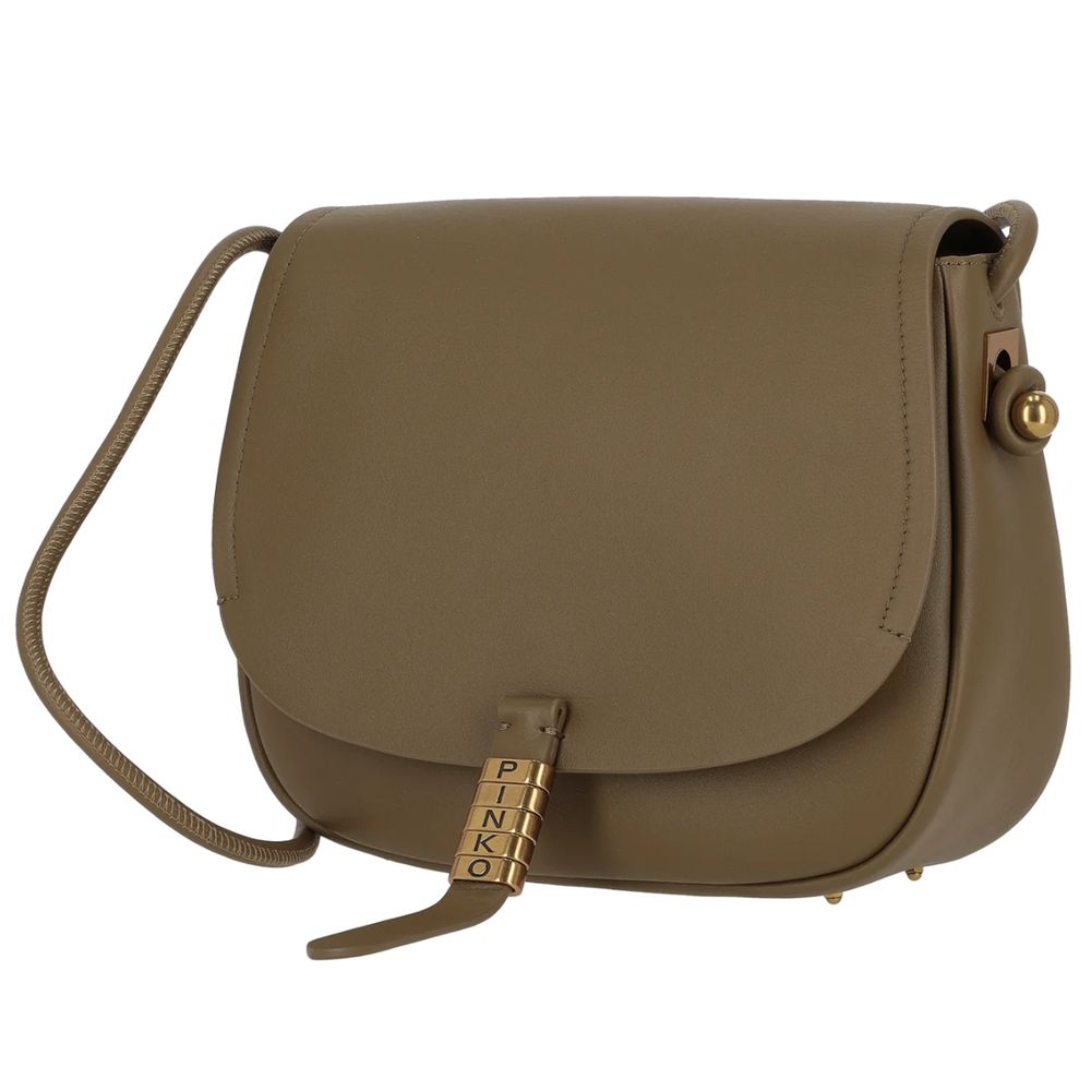 PINKO Green Leather Crossbody Bag