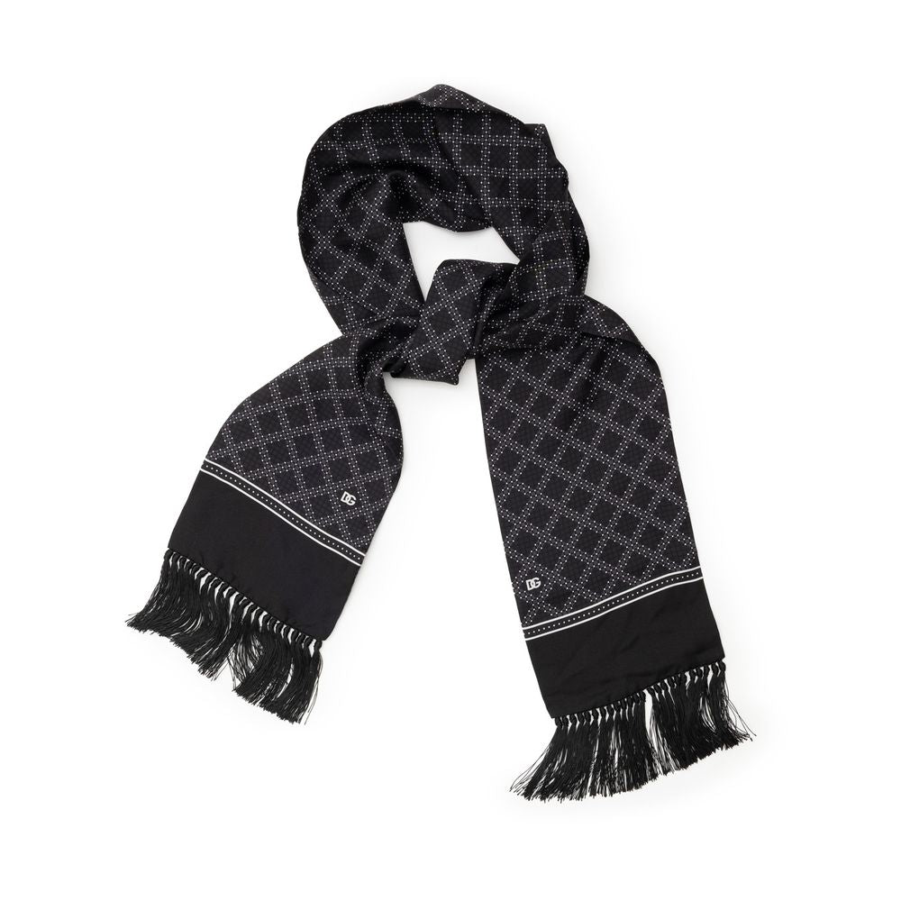 Dolce & Gabbana Black Silk Scarf