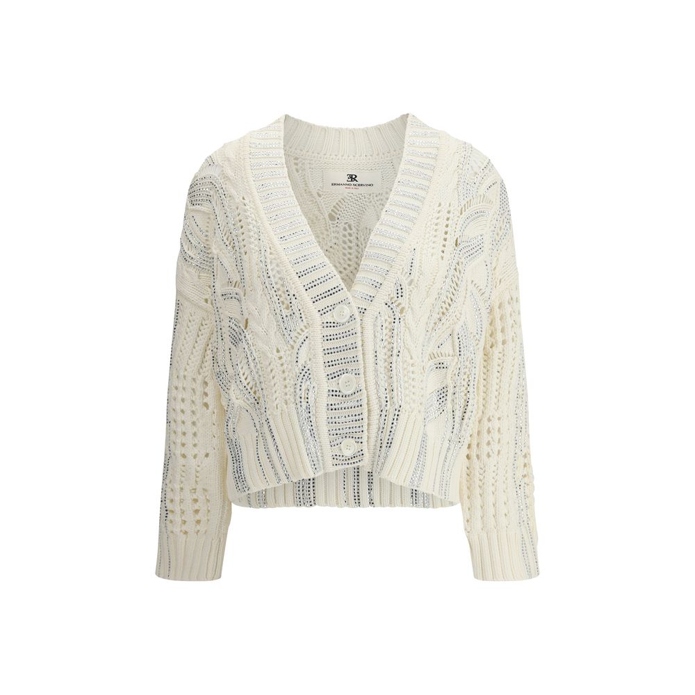 Ermanno Scervino Rhinestone cotton Cardigan