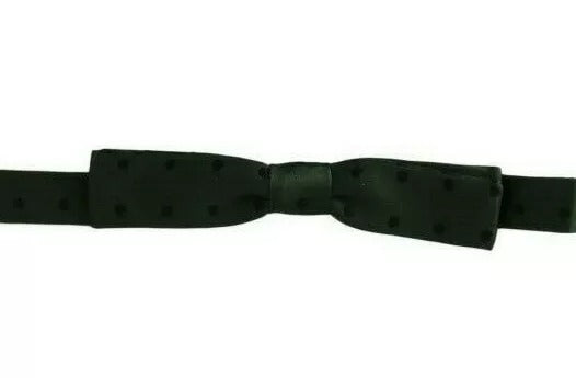 Dolce & Gabbana Green Dotted Silk Adjustable Neck Bow Tie