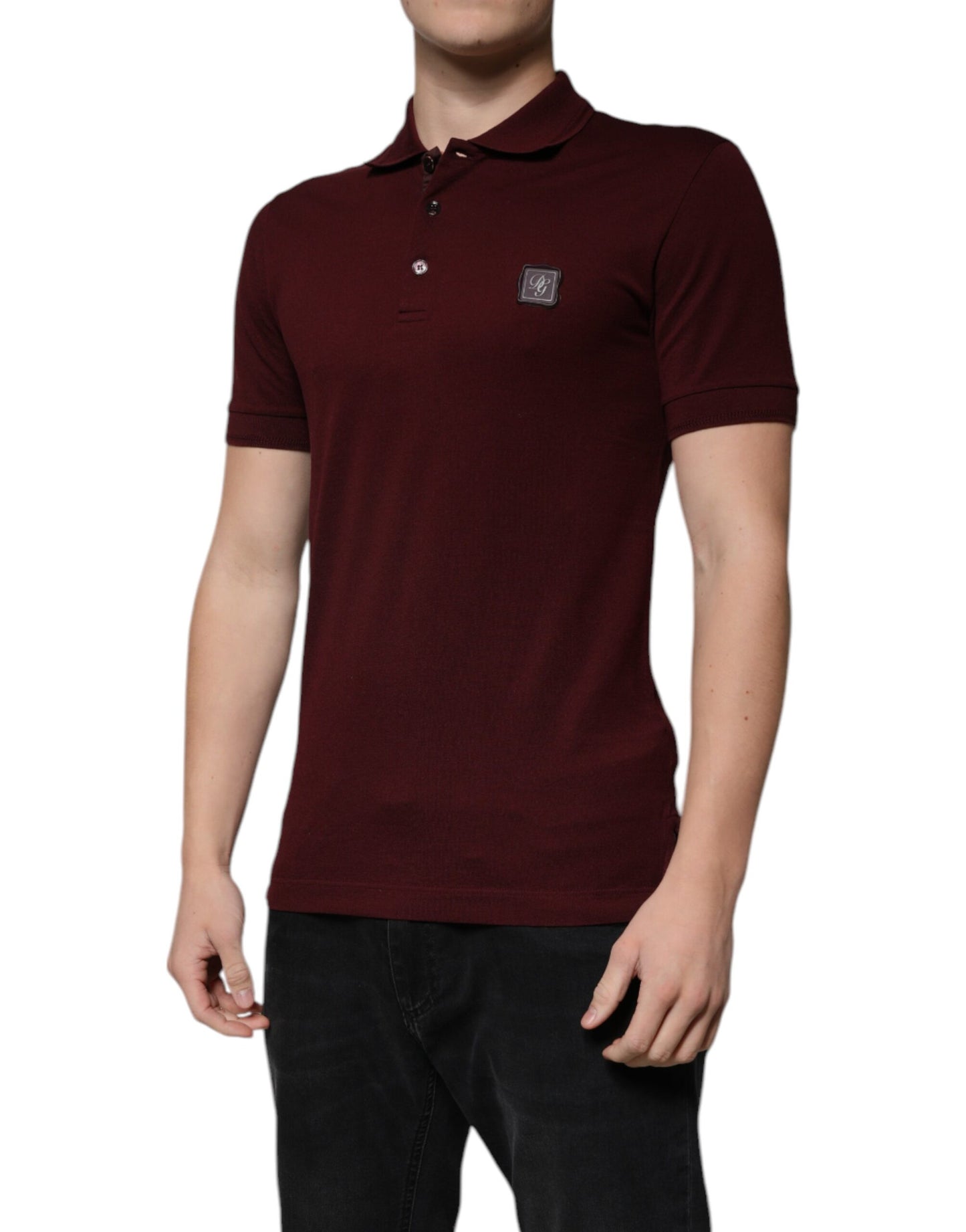 Dolce & Gabbana Maroon Collared Short Sleeves Polo T-shirt