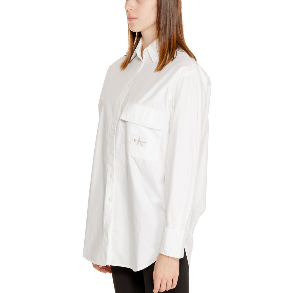 Calvin Klein Jeans White Cotton Rigenerato Sweater