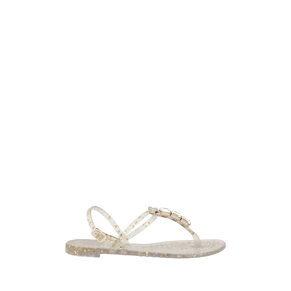 Casadei Swarovski Jelly Sandals