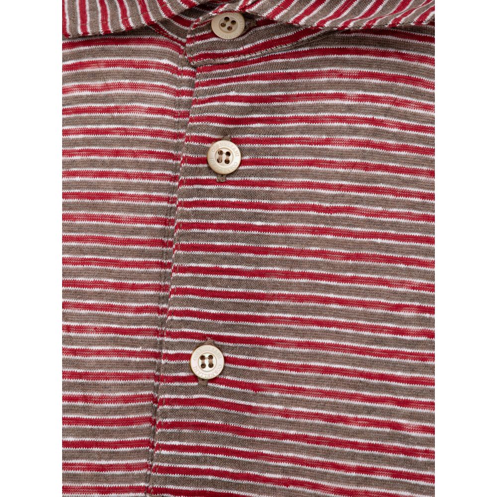 Corneliani Burgundy Cotton Polo Shirt