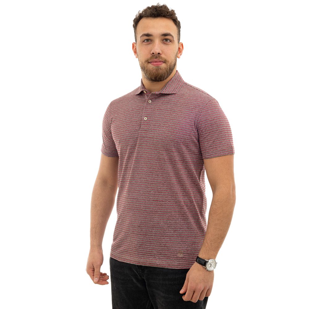 Corneliani Burgundy Cotton Polo Shirt