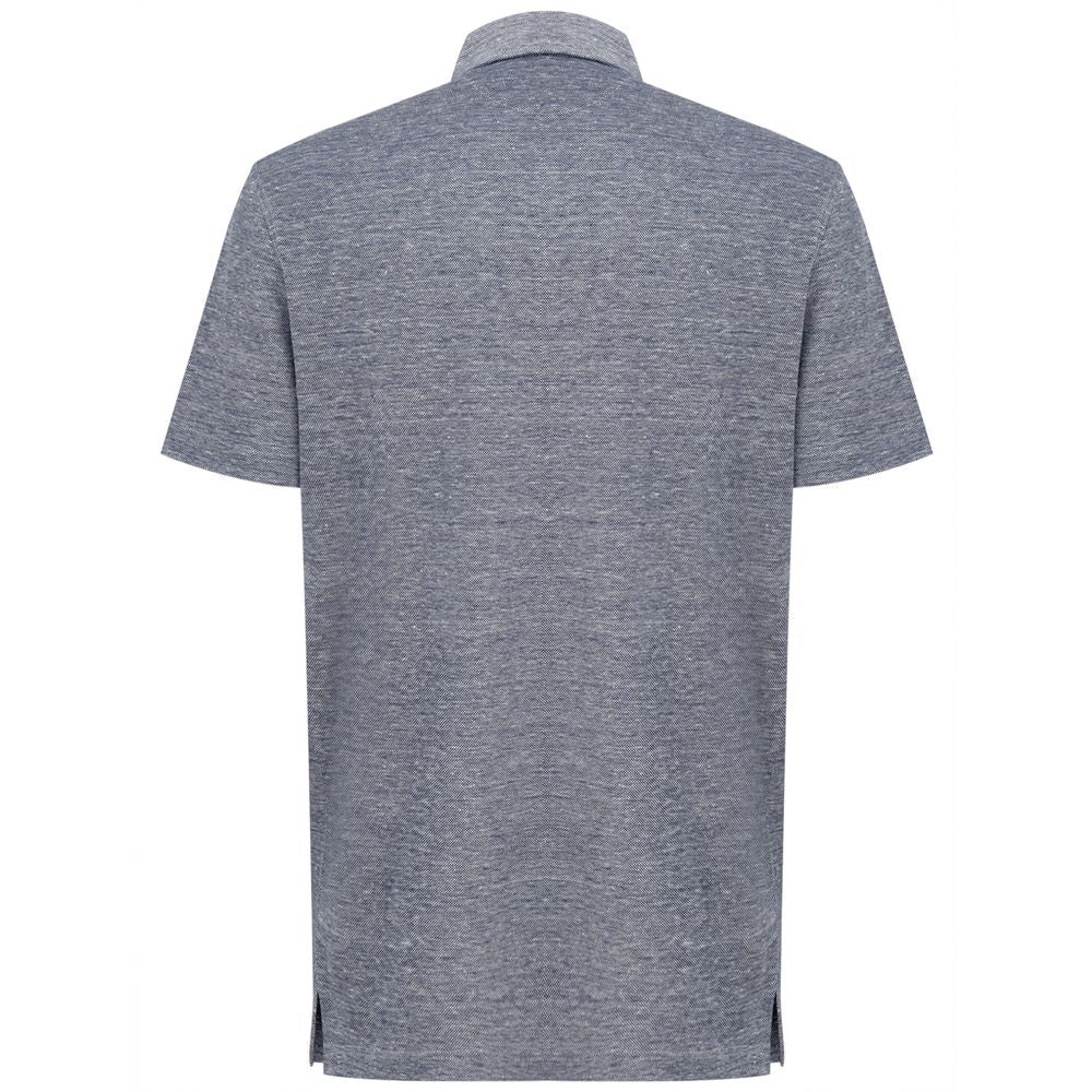 Corneliani Gray Linen Polo Shirt