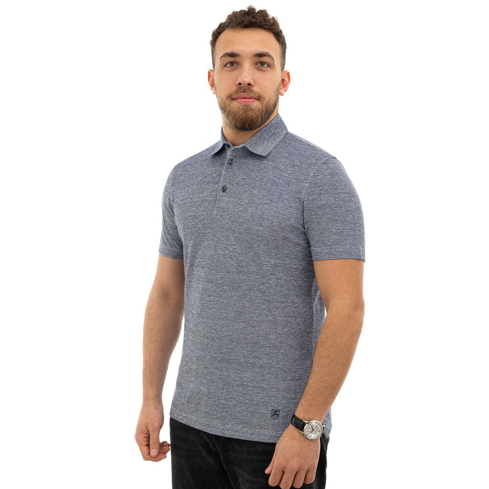 Corneliani Gray Linen Polo Shirt