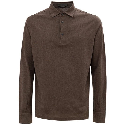 Corneliani Brown Cotton Polo Shirt