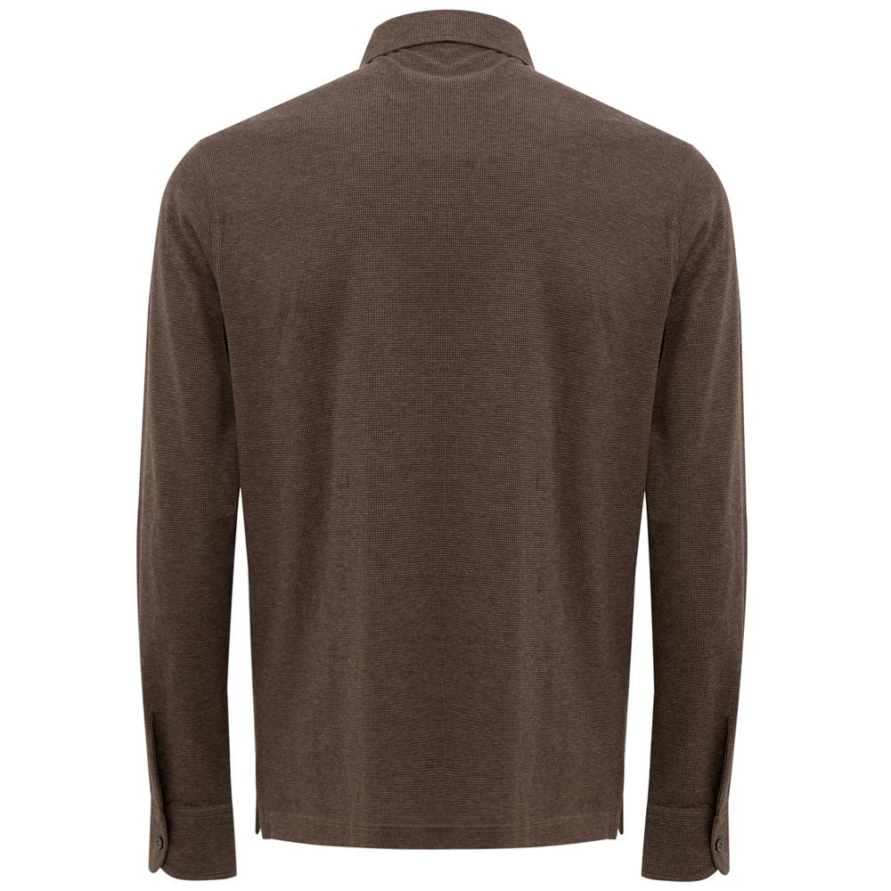 Corneliani Brown Cotton Polo Shirt