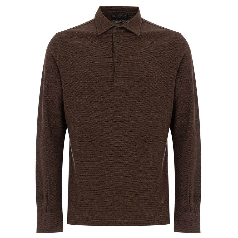 Corneliani Brown Cotton Polo Shirt