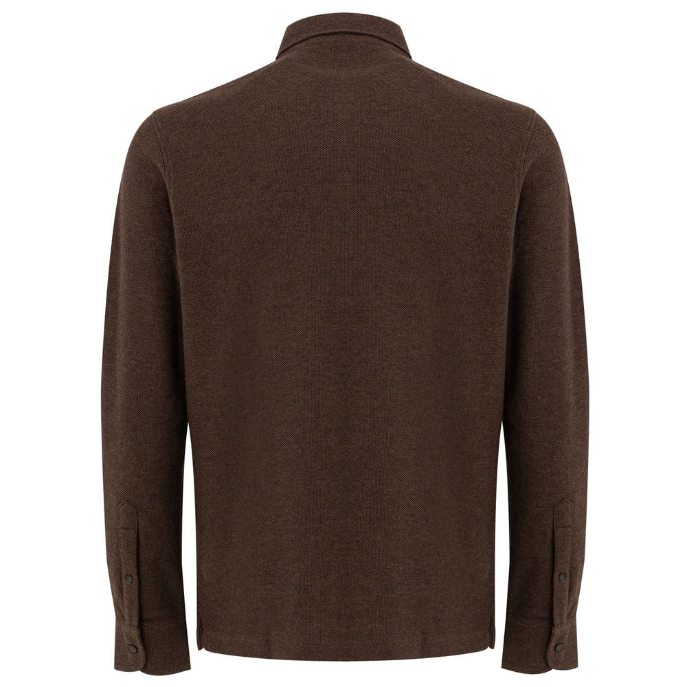 Corneliani Brown Cotton Polo Shirt