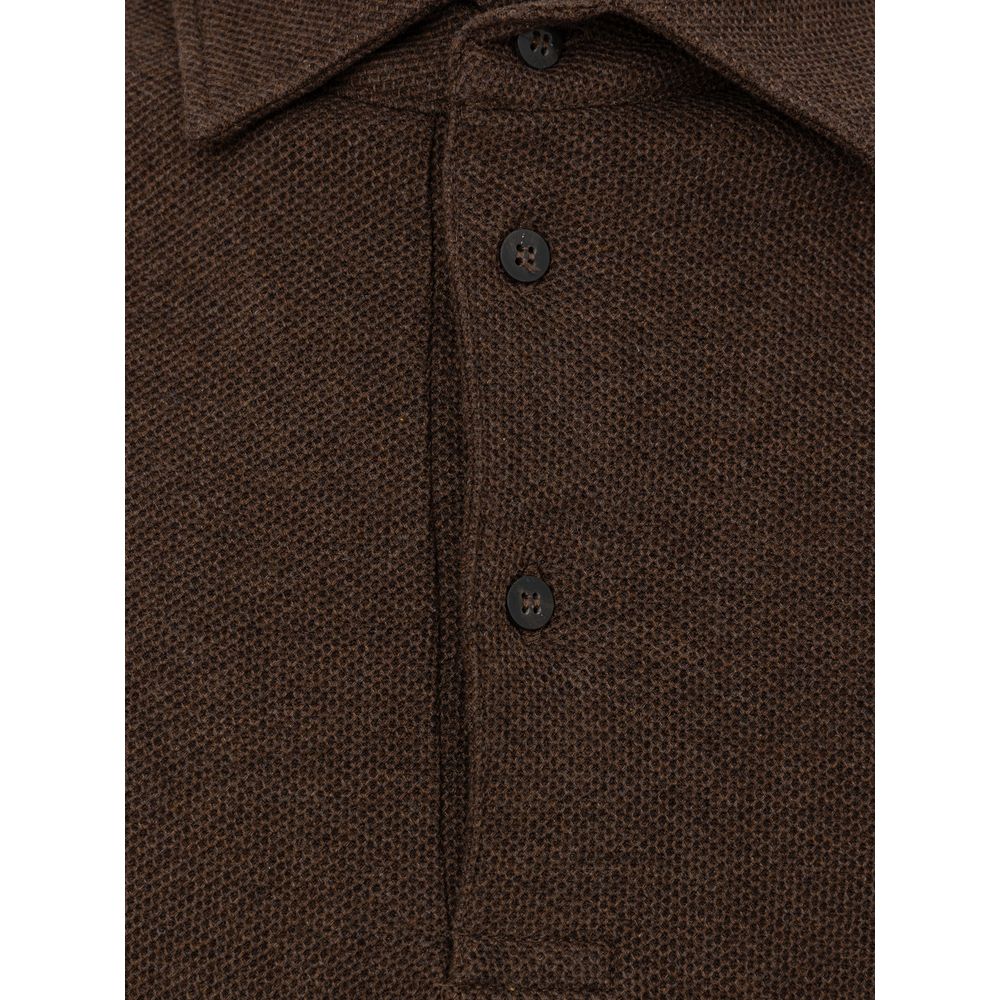 Corneliani Brown Cotton Polo Shirt