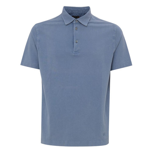 Corneliani Light Blue Cotton Polo Shirt