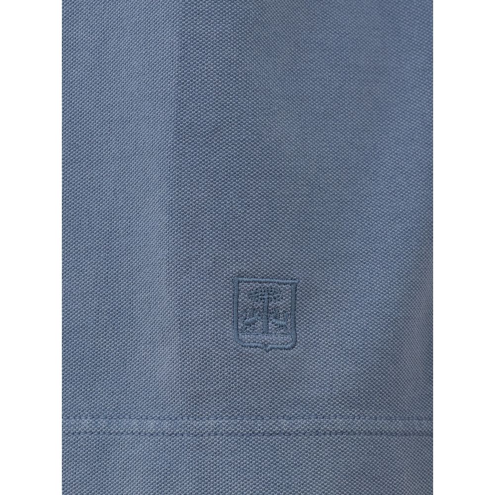 Corneliani Light Blue Cotton Polo Shirt