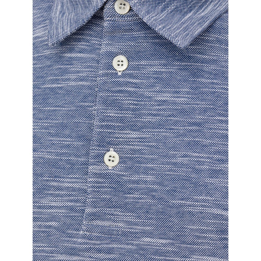 Corneliani Light Blue Cotton Polo Shirt