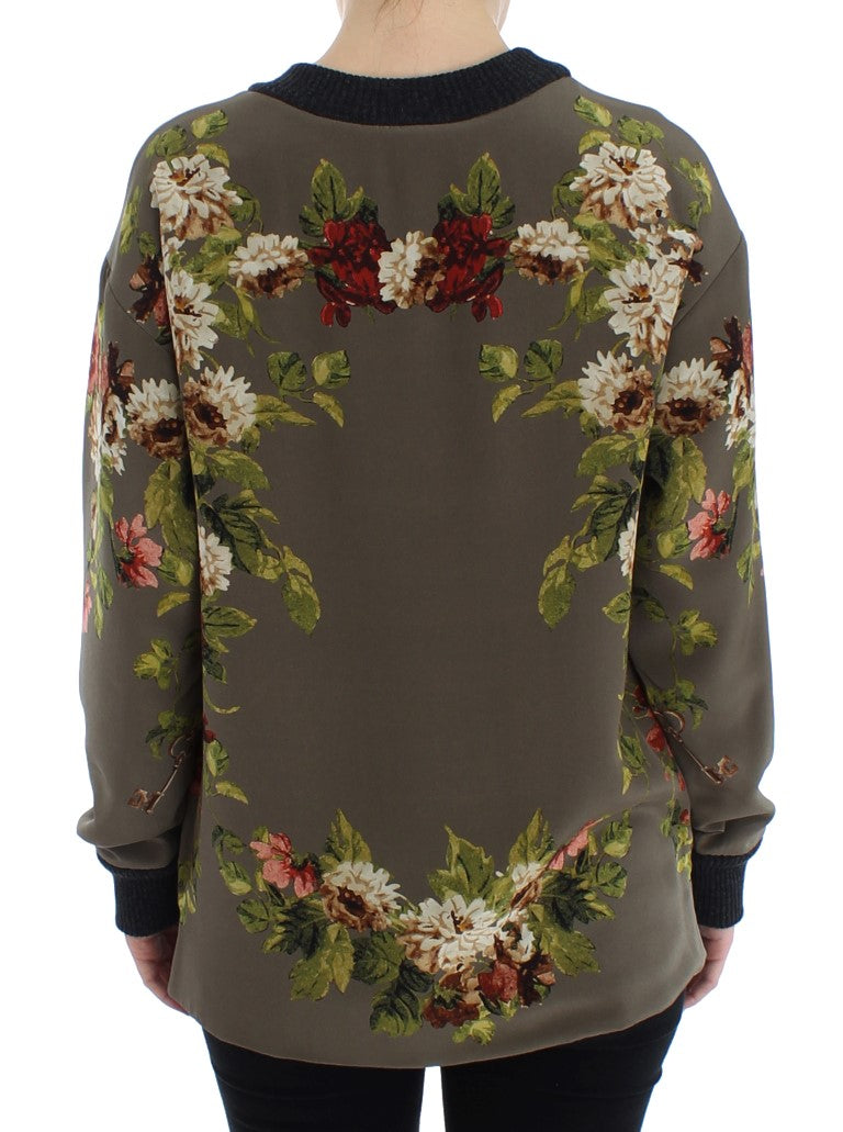 Dolce & Gabbana Enchanted Sicily Silk Crewneck Blouse