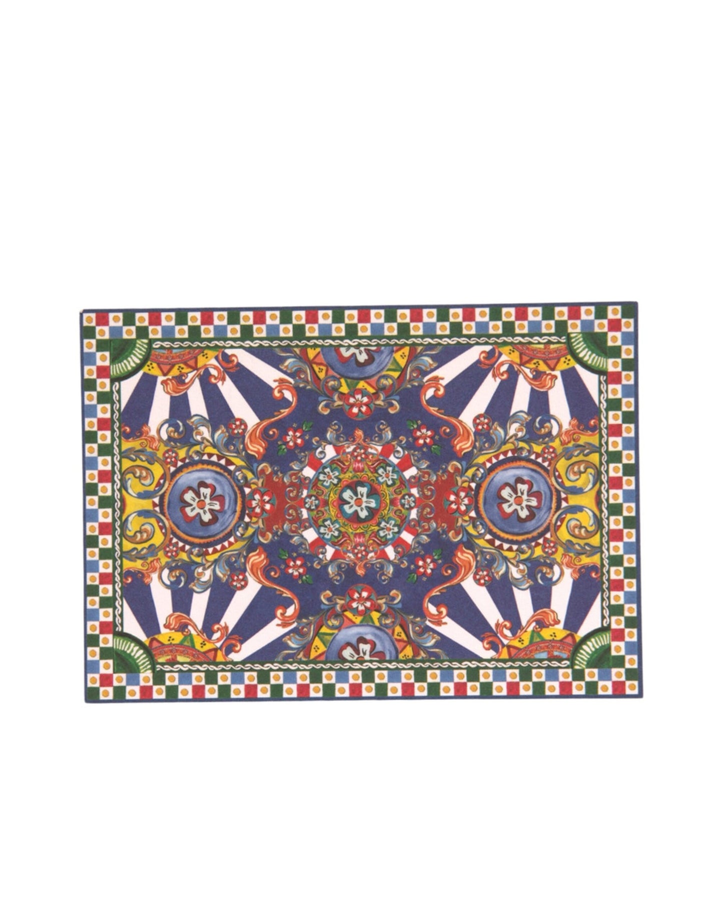 Dolce & Gabbana Multicolor Carretto Siciliano Envelope Post Card Holder