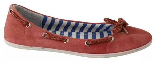 Pantofola D'Oro Scarlet Red Blue Stripe Flat Slip-On Shoes