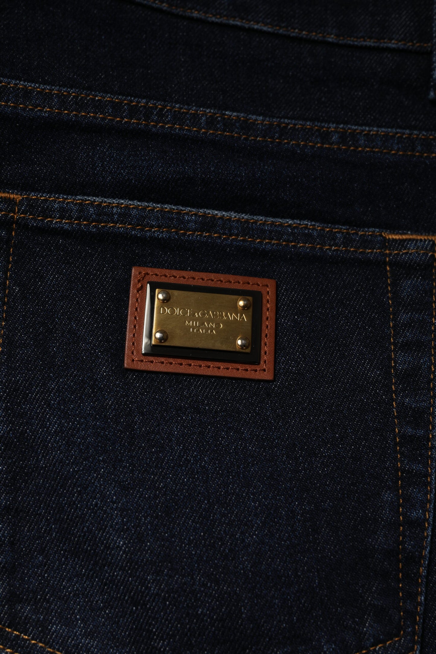 Dolce & Gabbana Dark Blue Cotton Stretch Skinny Denim Jeans